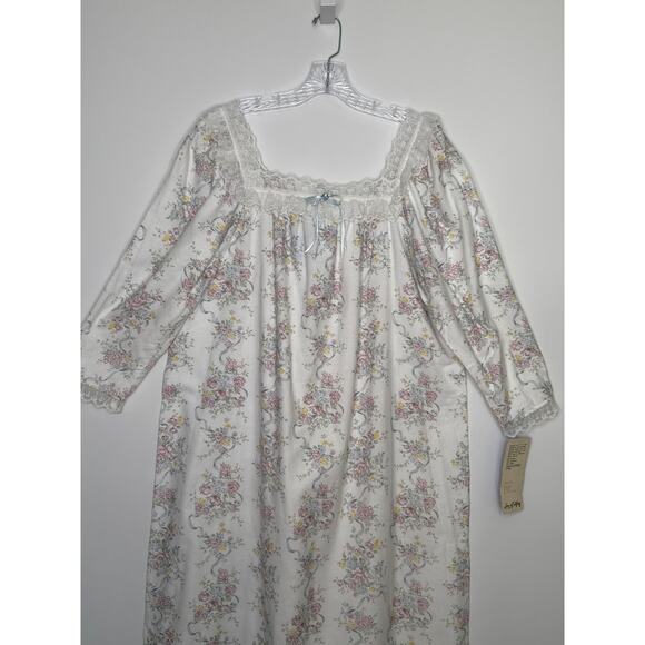NWT vintage Lanz of Salzburg 100% cotton floral lace trim nightgown, USA large - Picture 14 of 16